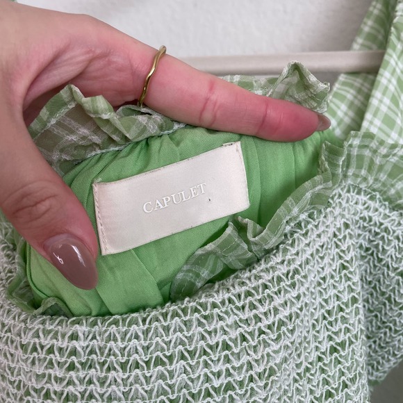 Capulet Revolve Siobhan Smocked Plaid Mini Dress GUC M - Picture 12 of 16